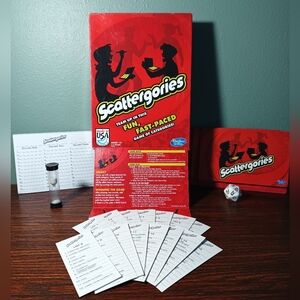 Scattergories Board Game of Catergories Hasbro Ages 13 to Adult Teams 2 to 4
